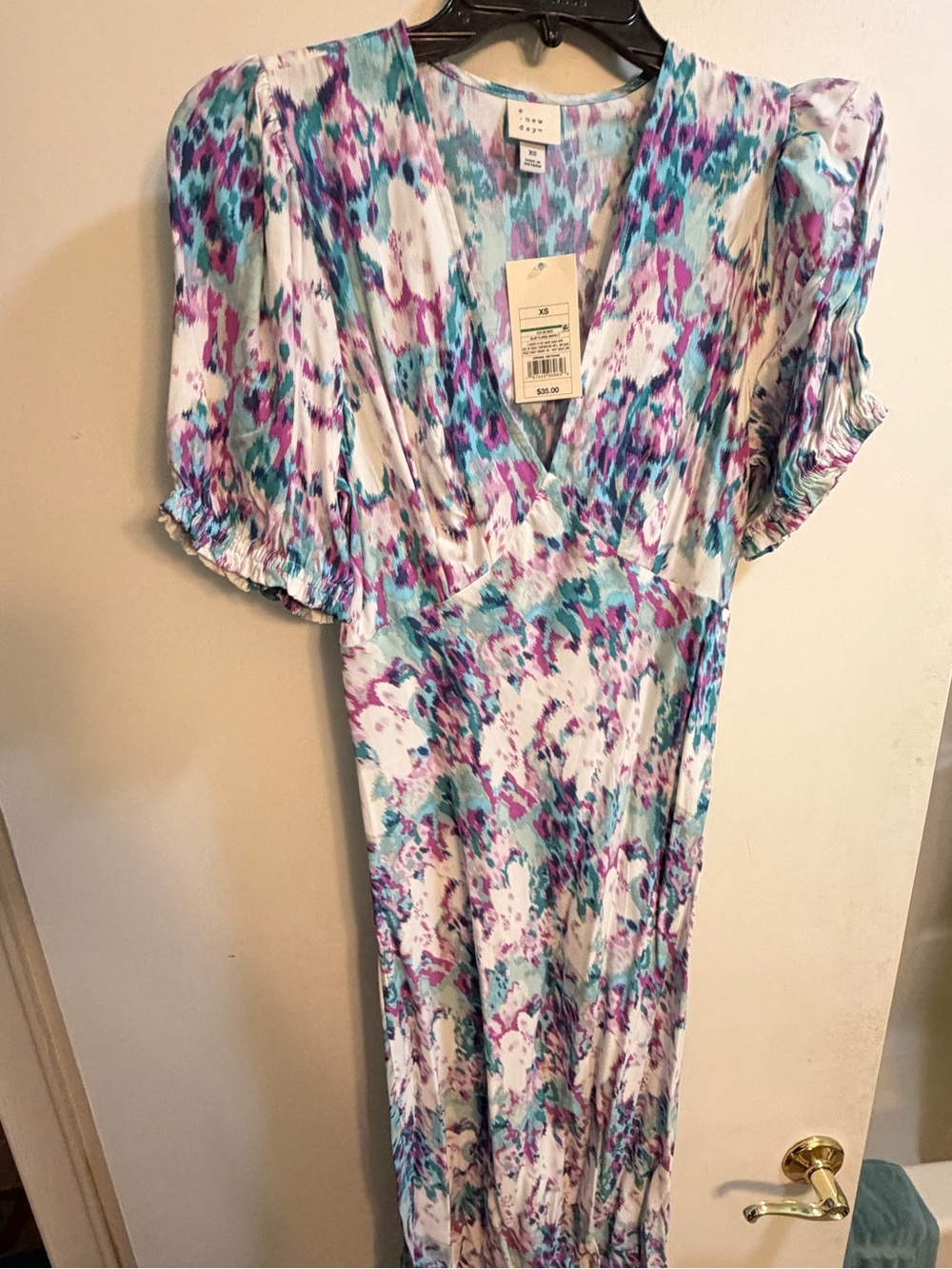 a new day Floral Maxi Dress in Teal, Purple & White